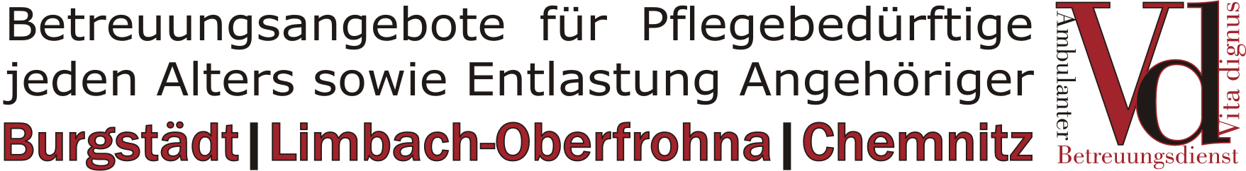 Vita dignus - Ambulenter Betreuungsdienst Seniorenbetreuung - Logo oben